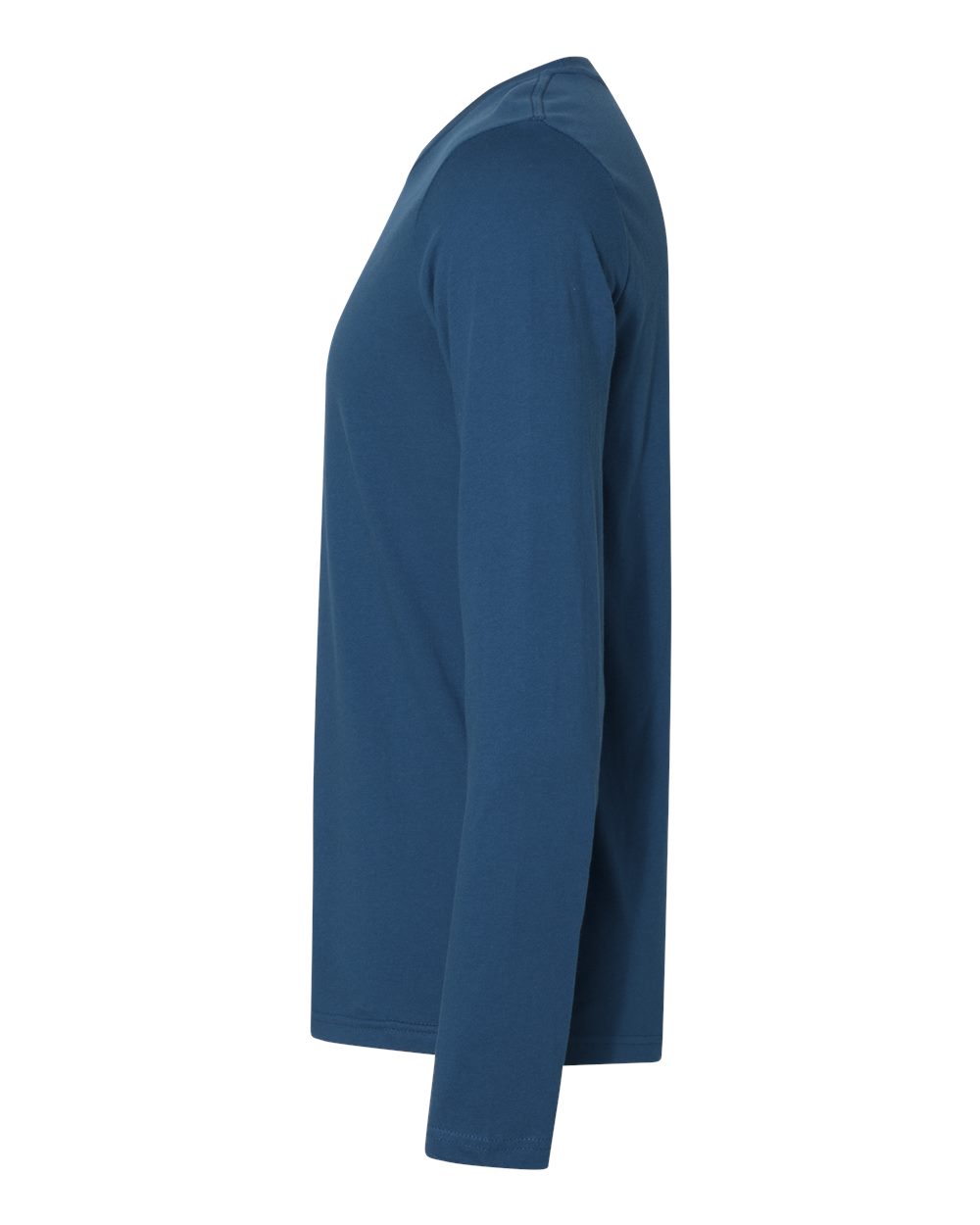 Left View of Cool Blue Cotton Long Sleeve T-Shirt - 3601