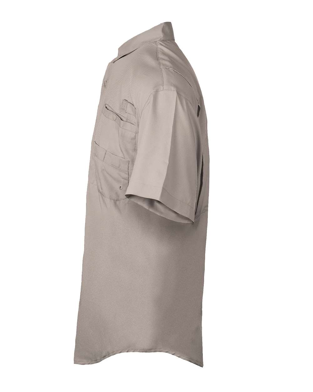 Left View of Cool Grey Baja Short Sleeve Fishing Shirt - 2297