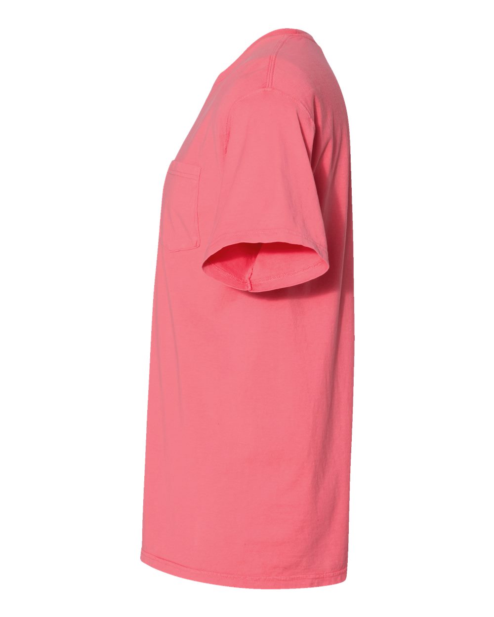 Left View of Coral Craze Garment-Dyed Pocket T-Shirt - GDH150