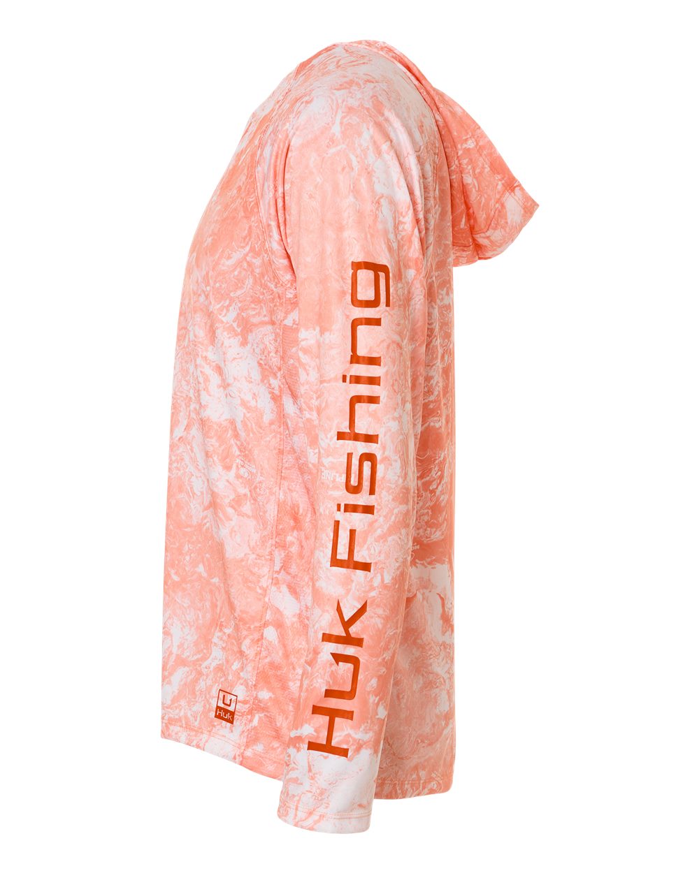 Left View of Coral Reef Men's Pursuit Mossy Oak Printed Hooded Long Sleeve T-Shirt - H12L0047