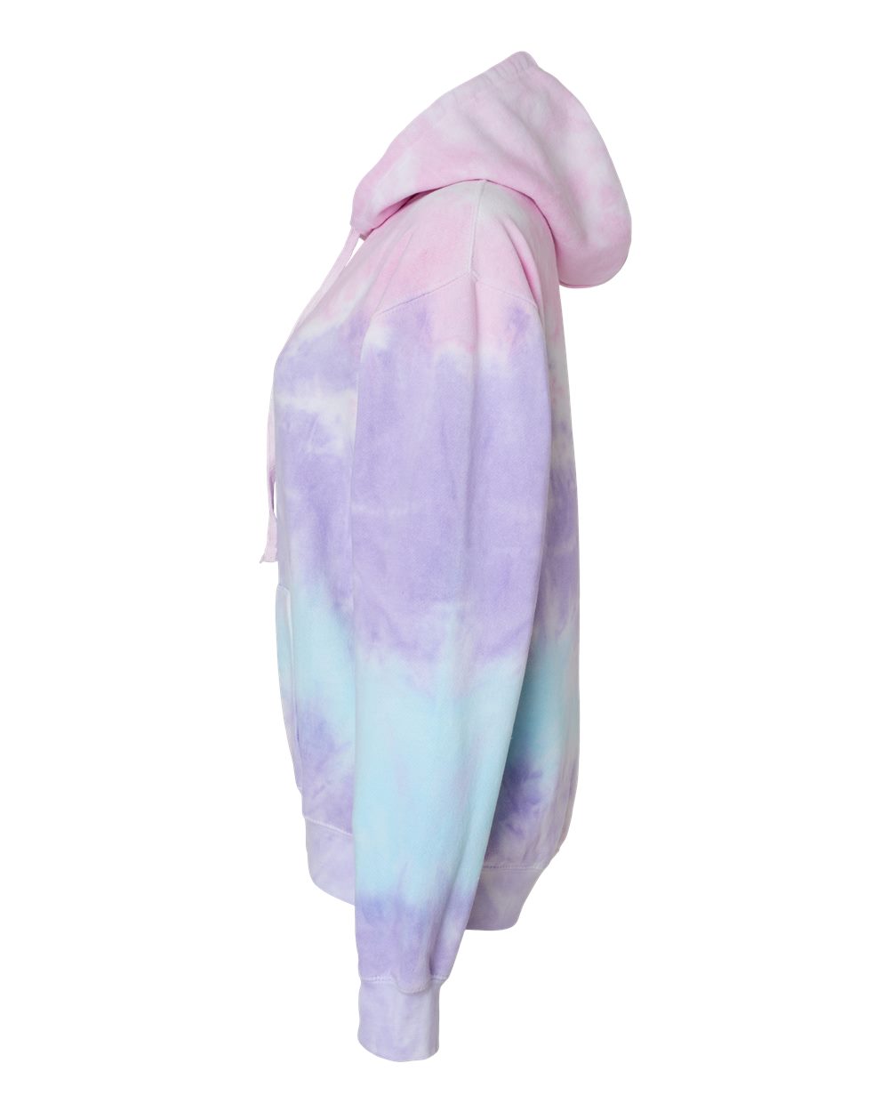 Left View of Cotton Candy Tie-Dyed Hooded Sweatshirt - 8777