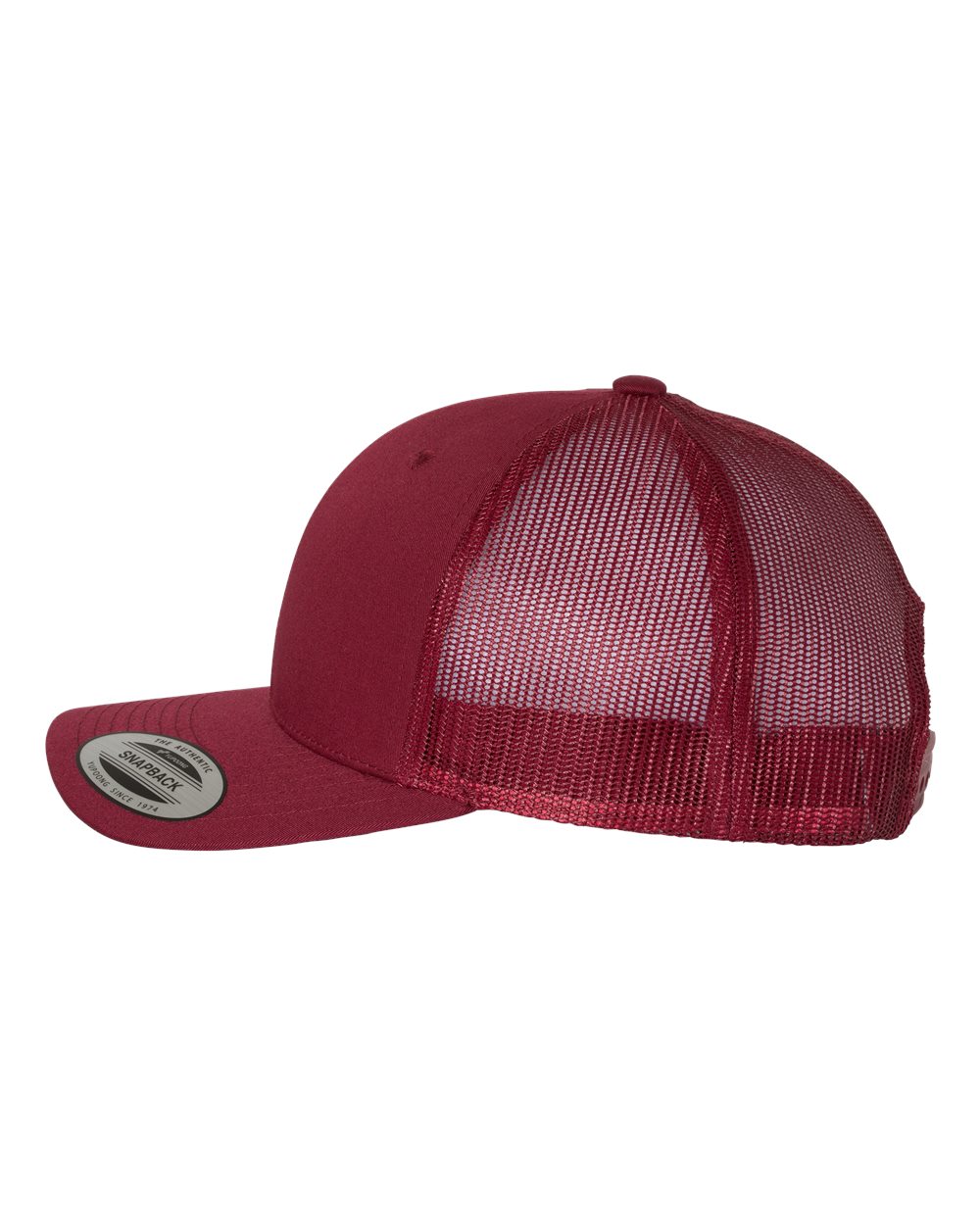 Left View of Cranberry Retro Trucker Cap - 6606