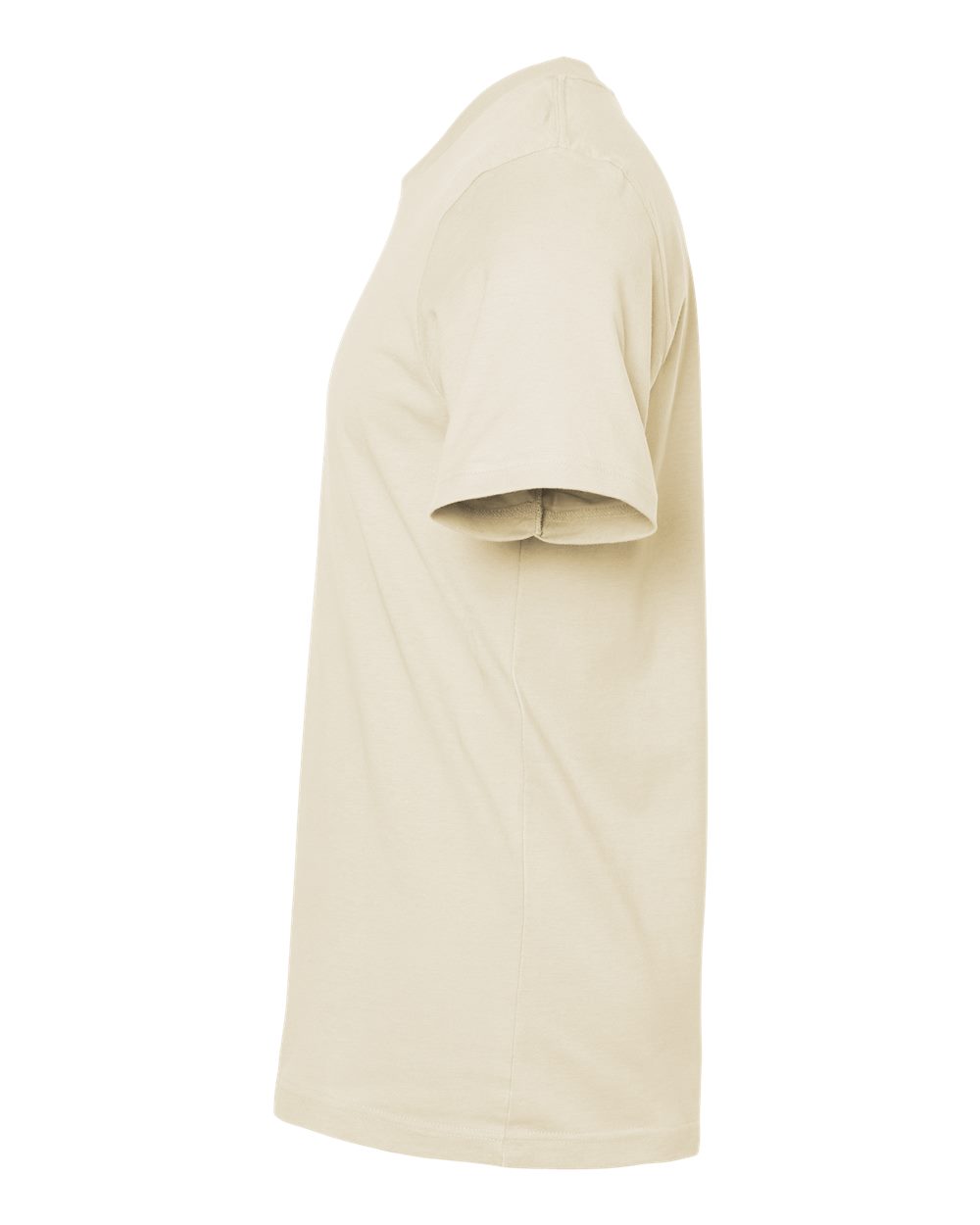 Left View of Cream Combed Cotton T-Shirt - 602
