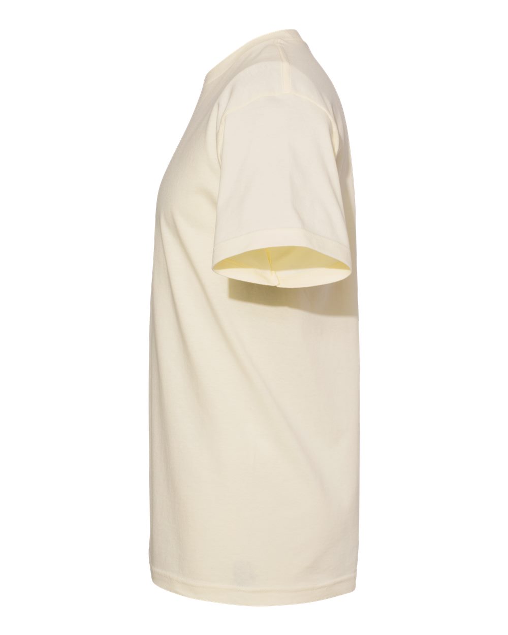 Left View of Cream Heavyweight Cotton Tee - 1301