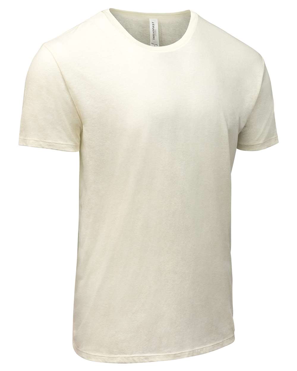 Rear View of Cream Triblend Triblend Short-Sleeve T-Shirt - 102A