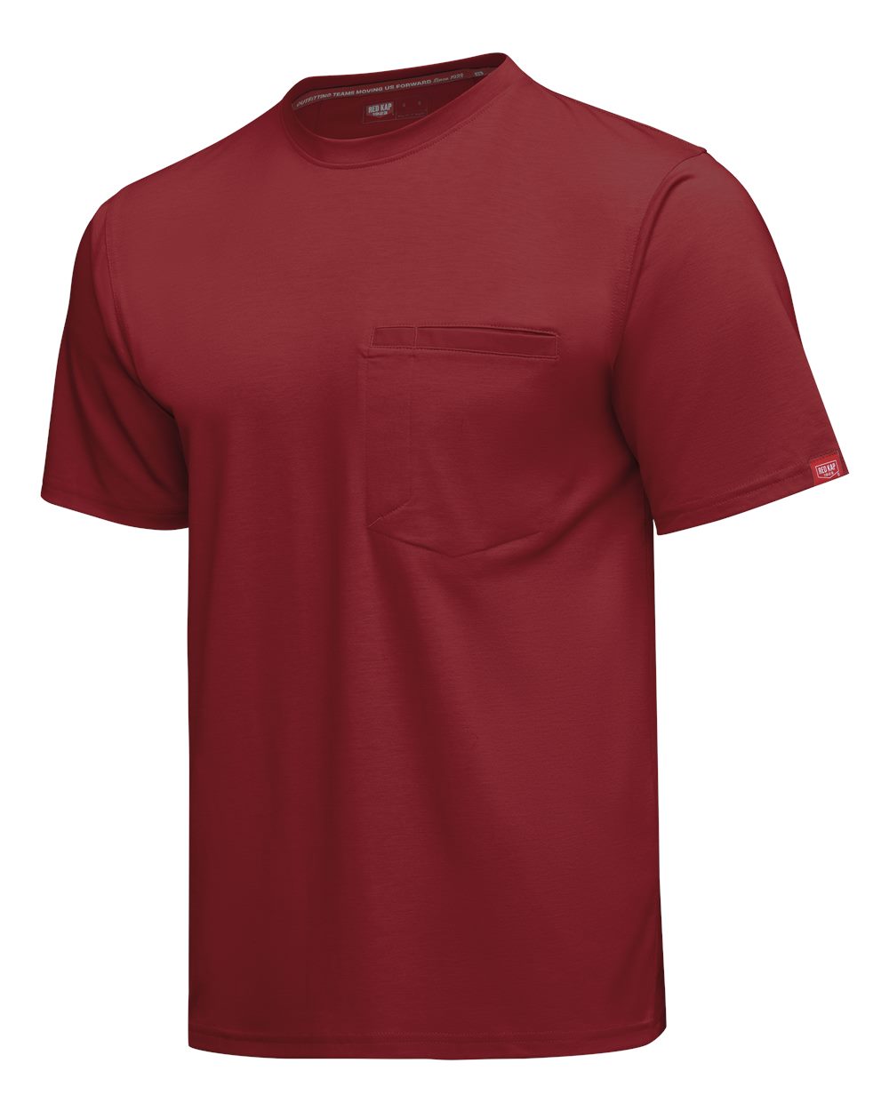 Left View of Crimson Cooling Pocket T-Shirt - TKM2