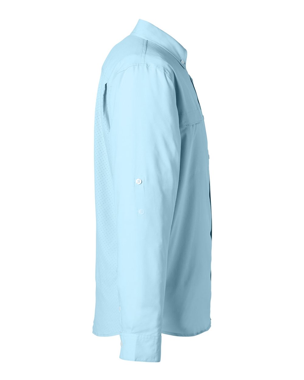 Rear View of Crystal Blue Tide Point Long Sleeve Shirt - H150172