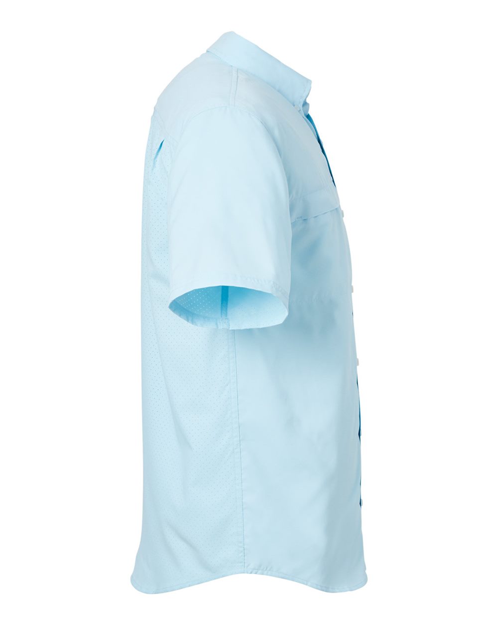 Rear View of Crystal Blue Tide Point Short Sleeve Shirt - H150171