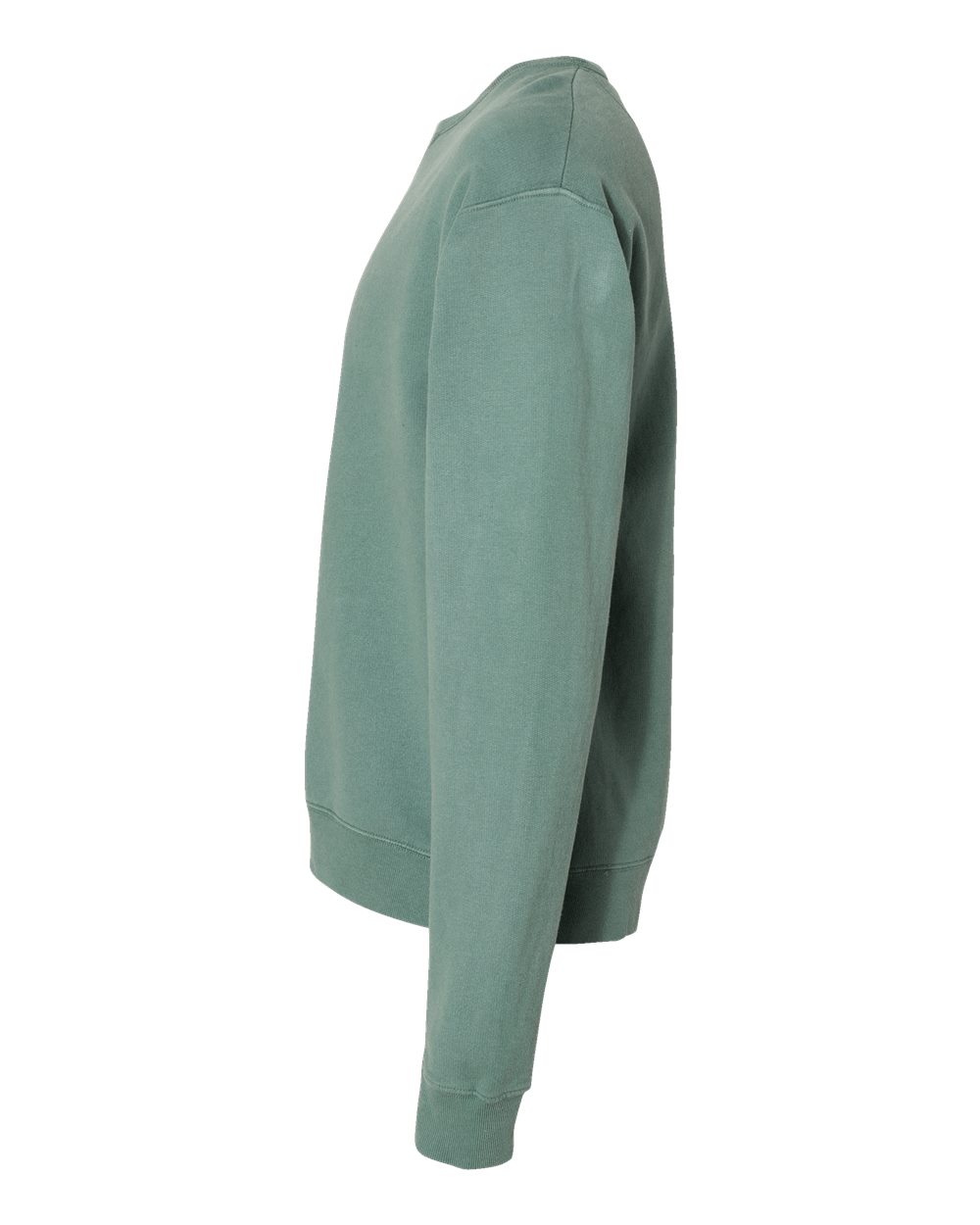 Left View of Cypress Green Garment-Dyed Crewneck Sweatshirt - GDH400