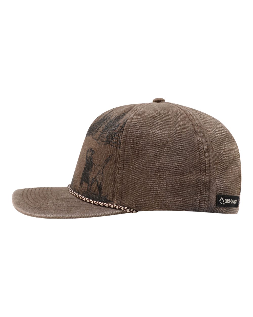 Left View of Dark Brown Lab Nature Scene Cap - 3336 plain