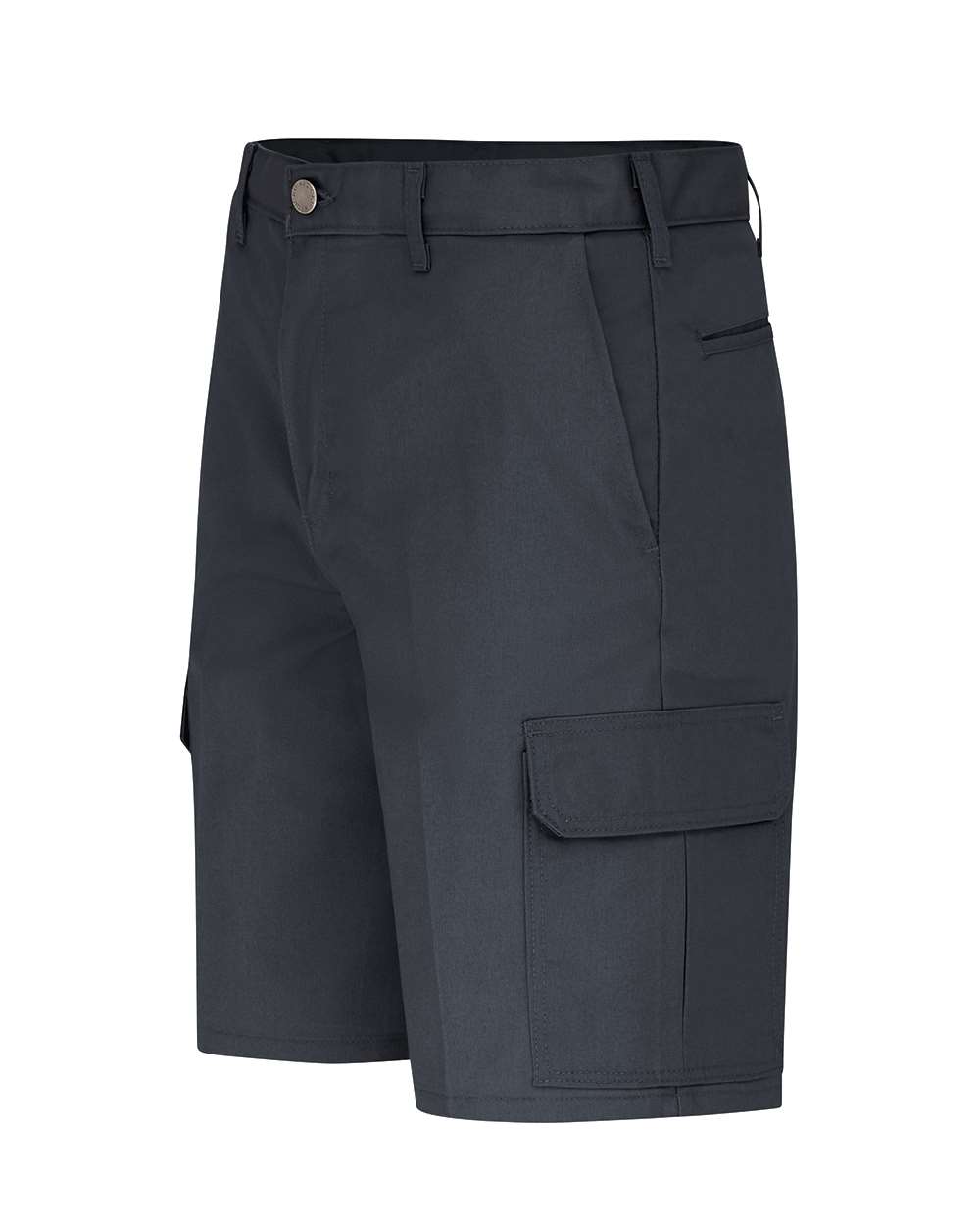 Left View of Dark Charcoal 11&quot; Industrial Cargo Shorts - LR00EXT