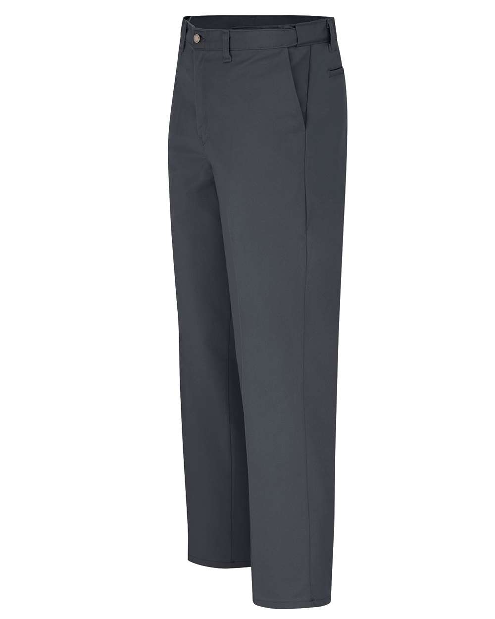Left View of Dark Charcoal - 37 Unhemmed Premium Industrial Flat Front Comfort Waist Pants - LP70