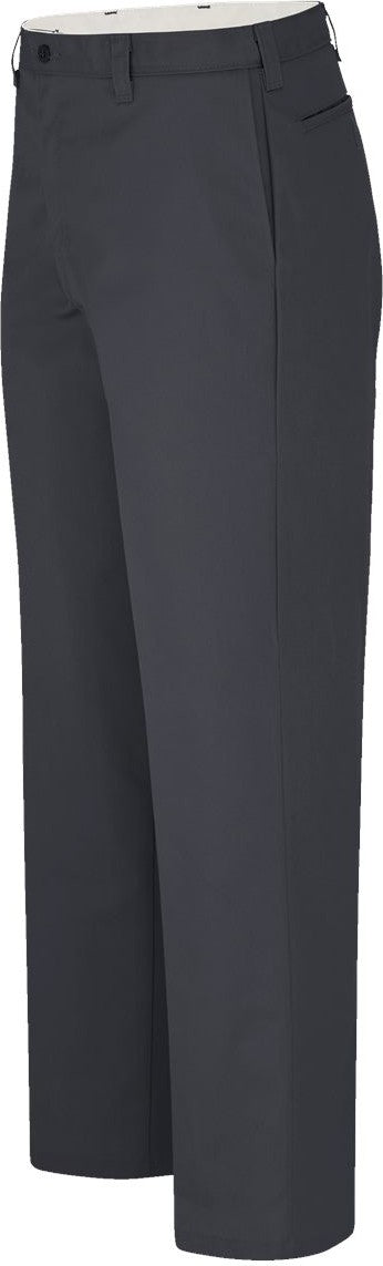 Left View of Dark Charcoal - 39 Unhemmed Industrial Flat Front Pants - LP92