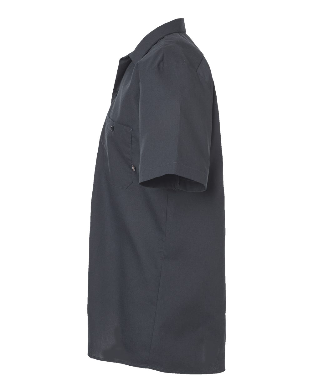 Left View of Dark Charcoal Industrial Short Sleeve Work Shirt - Tall Sizes - S535T