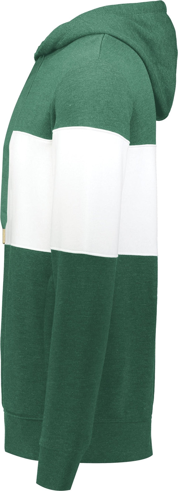 Left View of DARK GREEN HEATHER/WHITE ALL-AMERICAN HOODIE