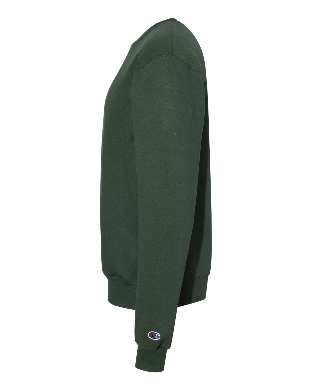Left View of Dark Green Powerblend® Crewneck Sweatshirt - S600