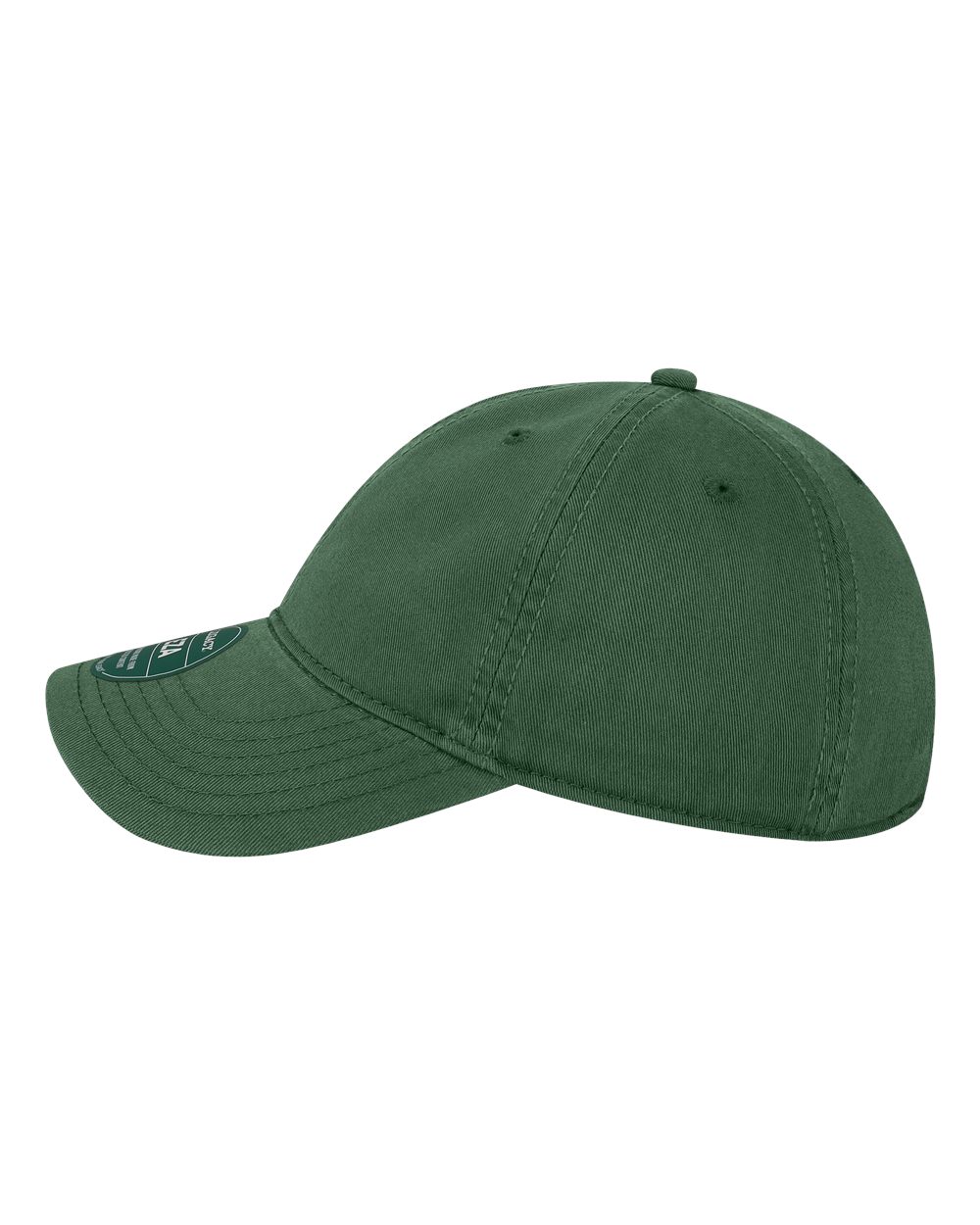 Left View of Dark Green Relaxed Twill Dad Hat - EZA