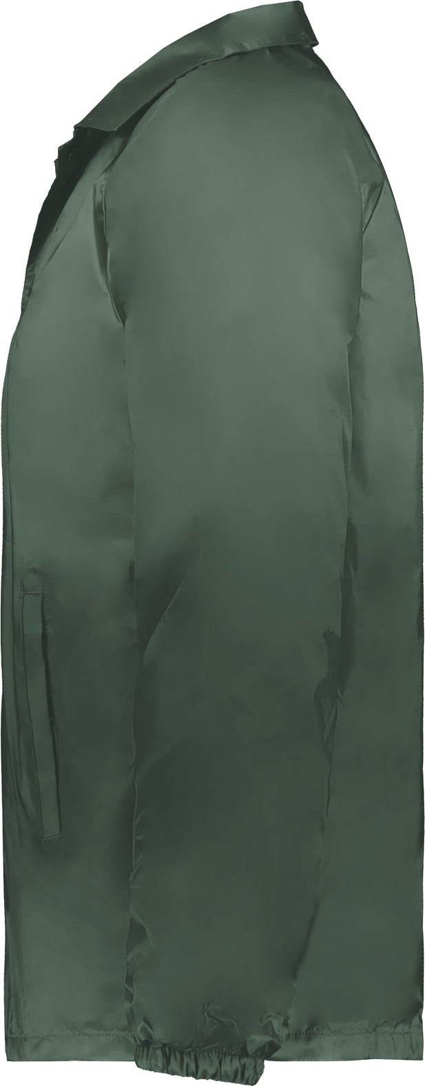 Left View of DARK GREEN YTH NYLON COACH'S JACKET/LINED