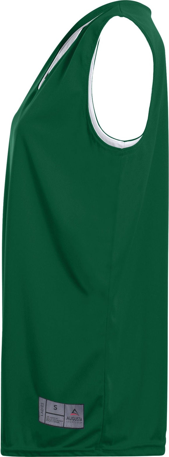 Left View of DARK GREEN/WHITE LDS REVERSIBLE WICKING TANK