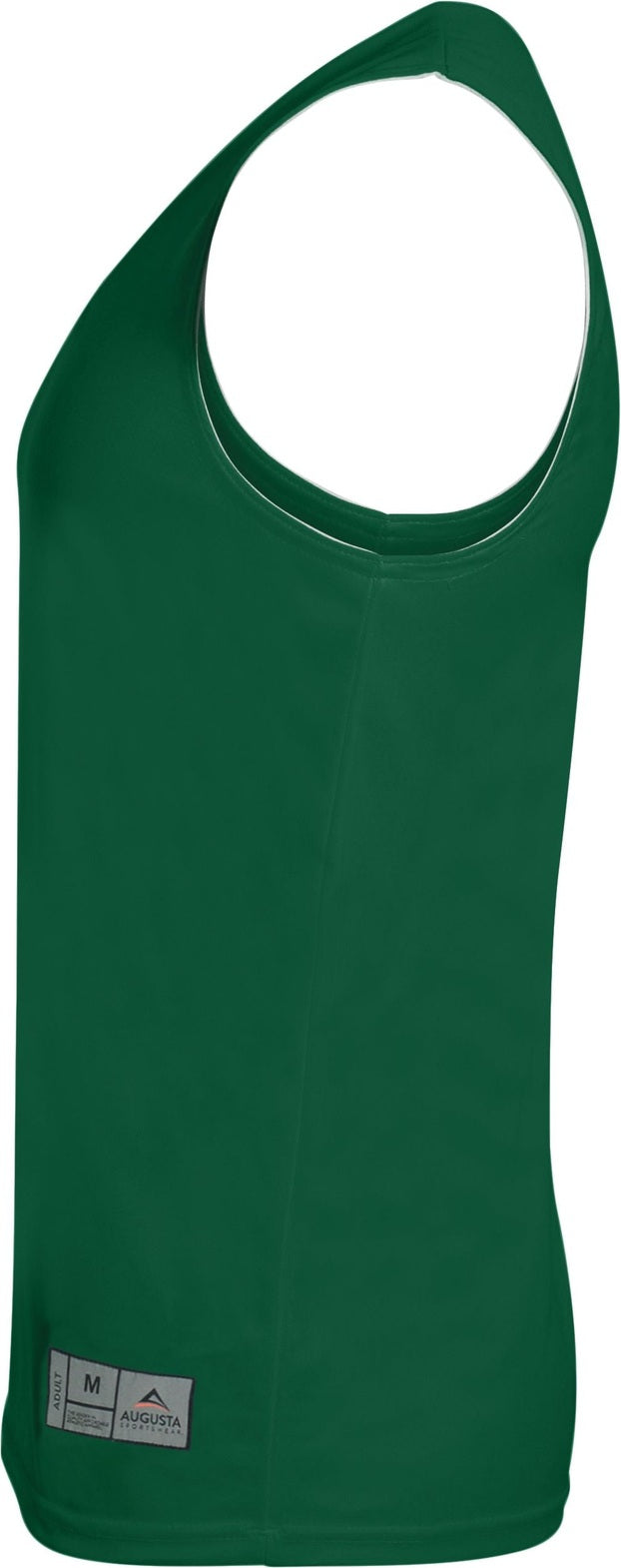 Left View of DARK GREEN/WHITE YOUTH REVERSIBLE WICKING TANK