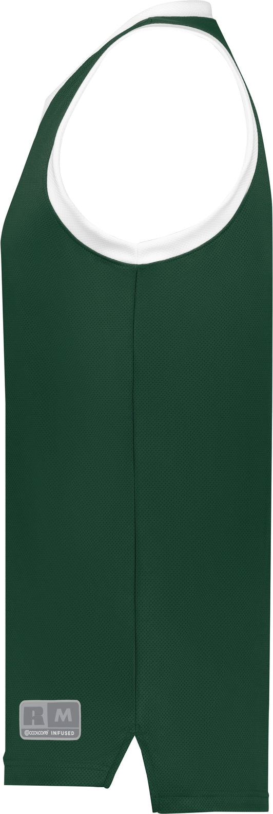 Left View of DARK GREEN/WHITE YTH COOLCORE ELITE JERSEY