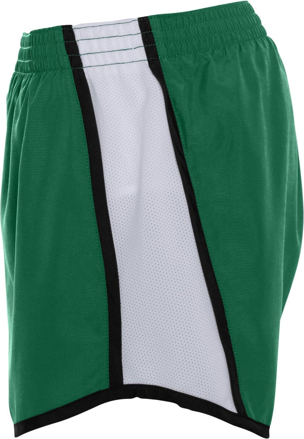 Left View of DARK GREEN/WHITE/BLACK LDS JR FIT PULSE TEAM SHORT