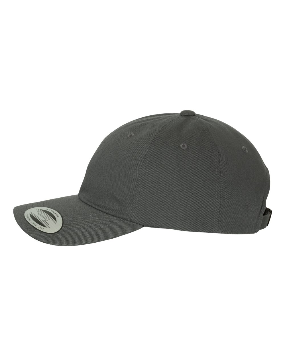 Left View of Dark Grey Classic Dad Hat - 6245CM