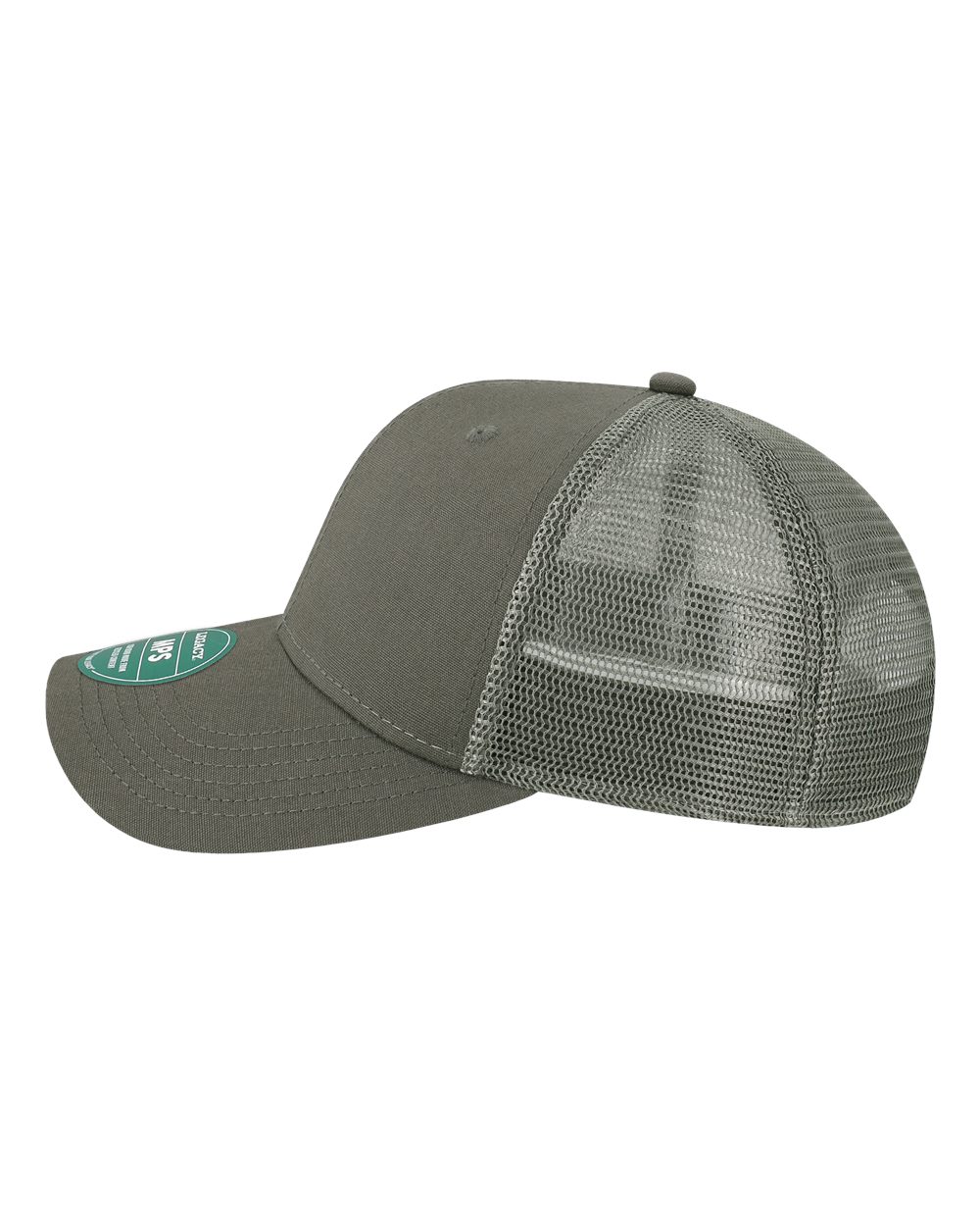 Left View of Dark Grey/ Dark Grey Mid-Pro Snapback Trucker Cap - MPS