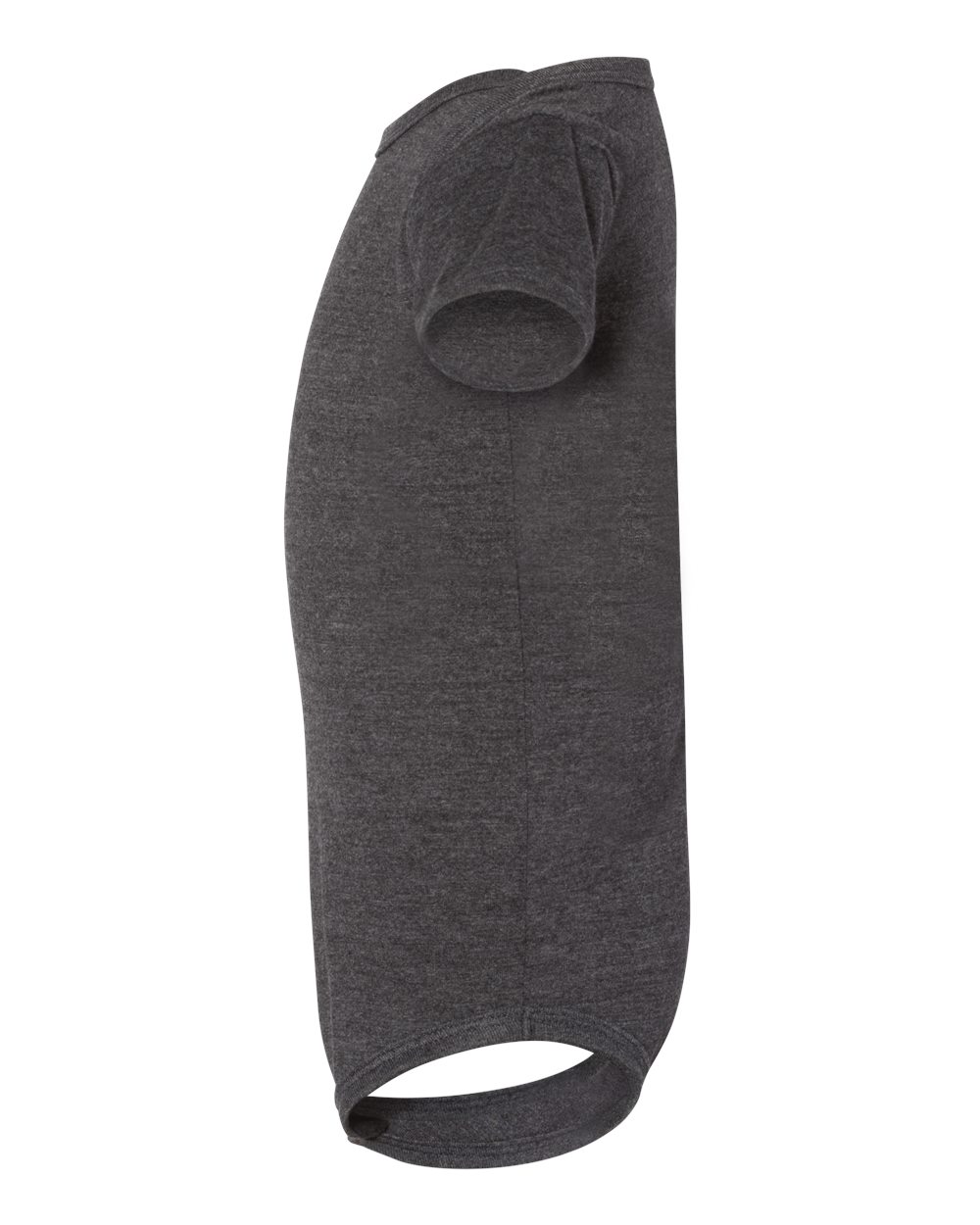 Left View of Dark Grey Heather Infant Jersey One Piece - 100B