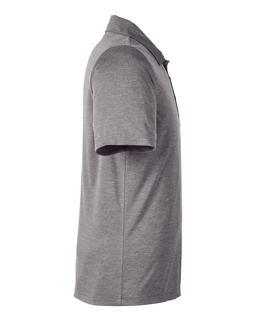 Left View of Dark Grey Heather Men&#39;s Zone Sonic Heather Performance Polo - TT51H