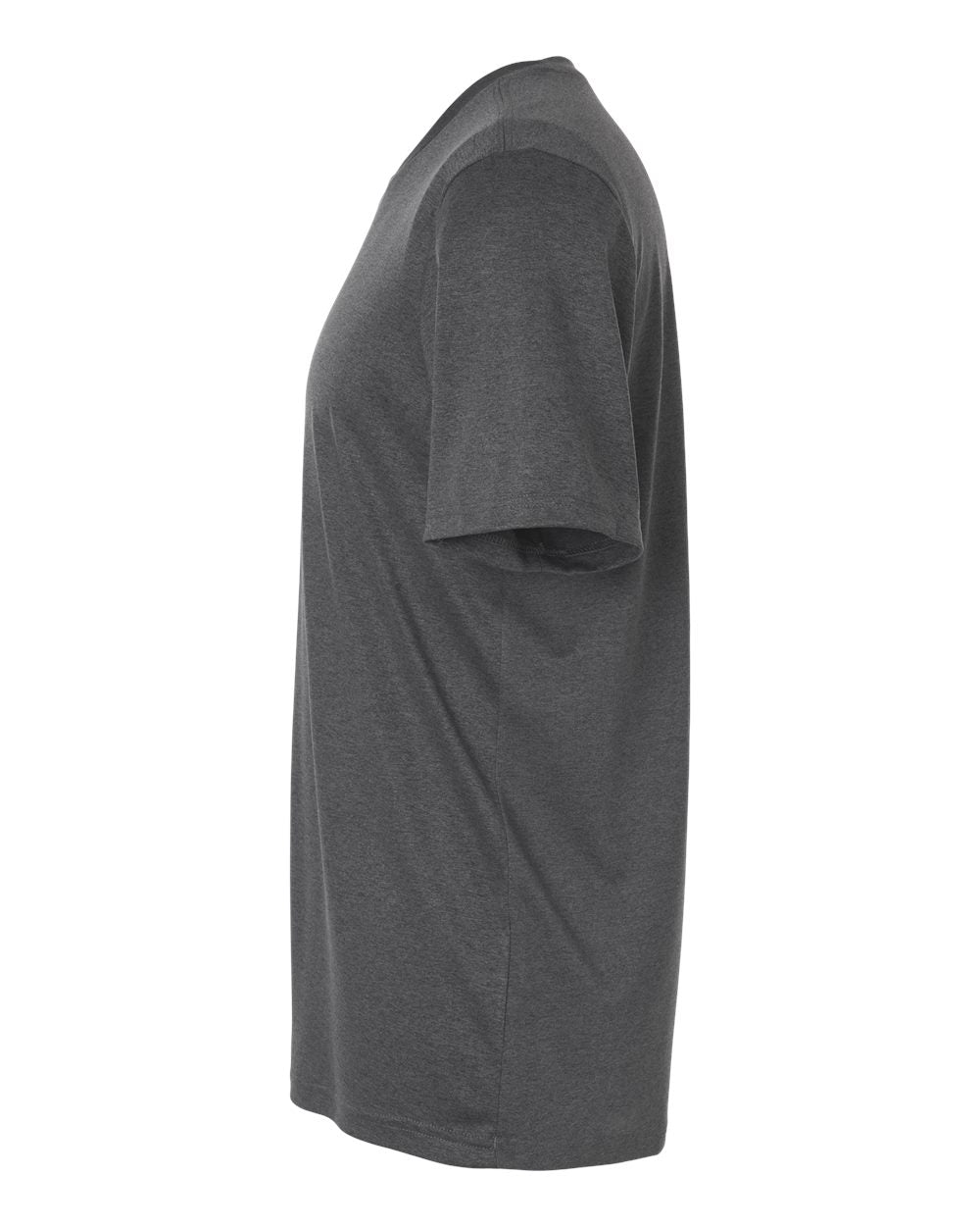 Left View of Dark Grey Heather/ White Men's Pregame T-Shirt - AT101 plain