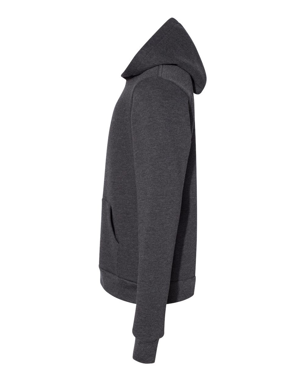 Left View of Dark Grey Heather Youth Sponge Fleece Hoodie - 3719Y