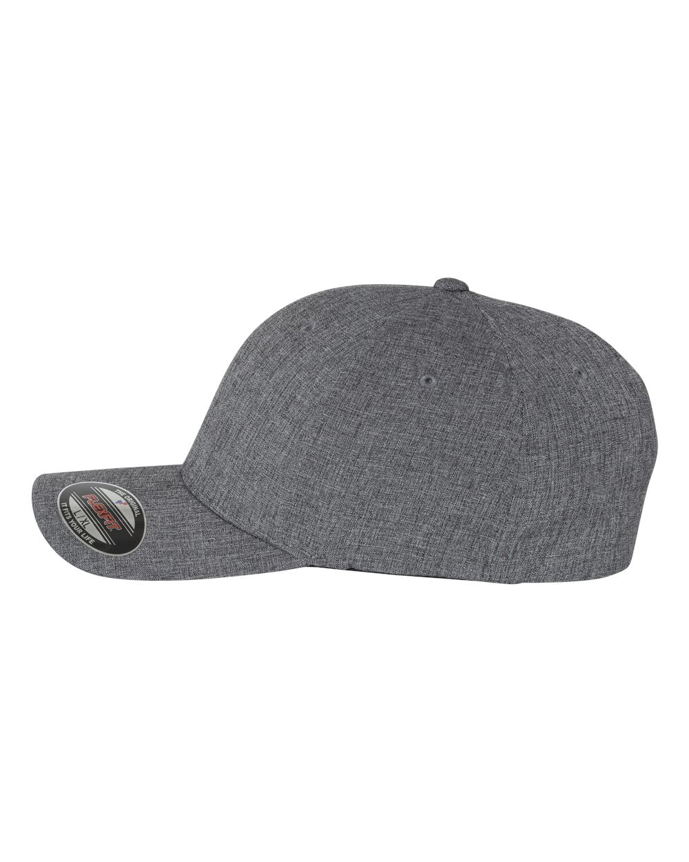 Left View of Dark Grey Heatherlight™ Mélange Cap - 6350
