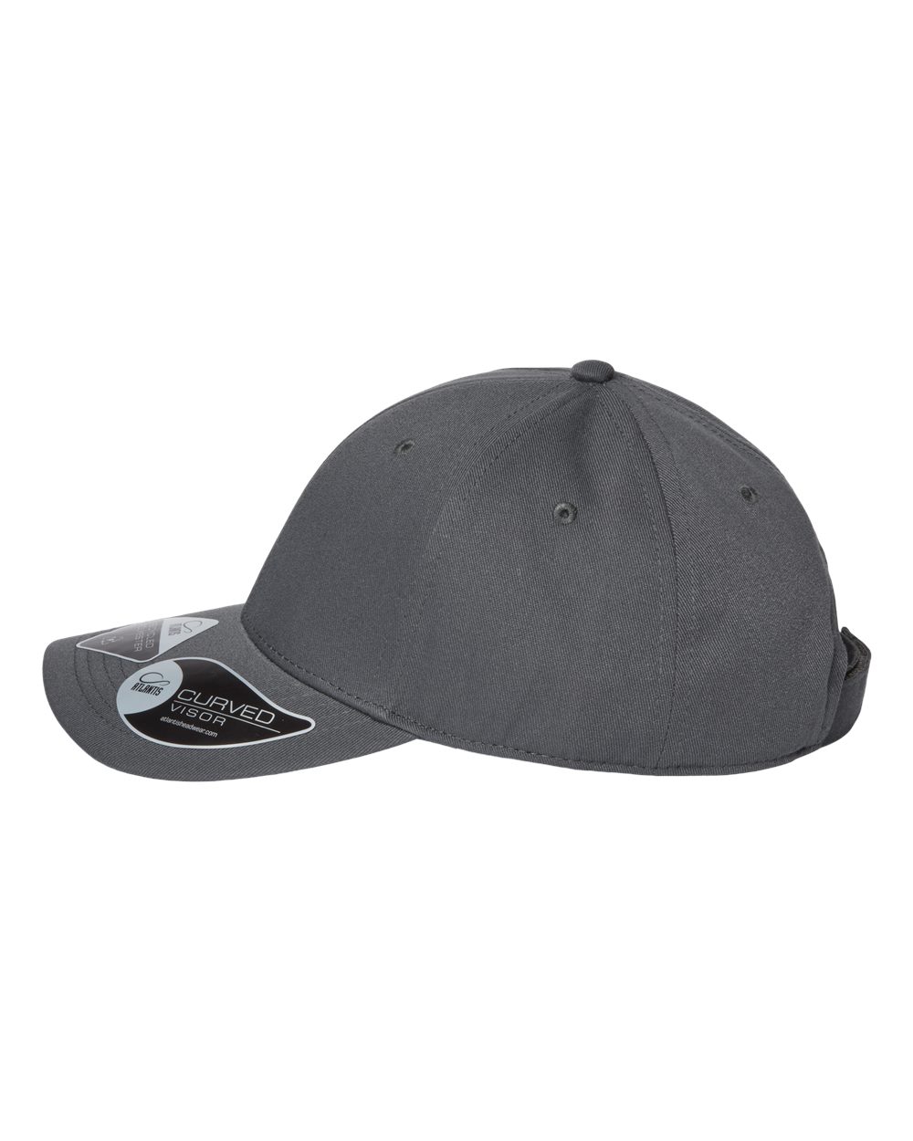 Left View of Dark Grey Sustainable Structured Cap - JOSHUA