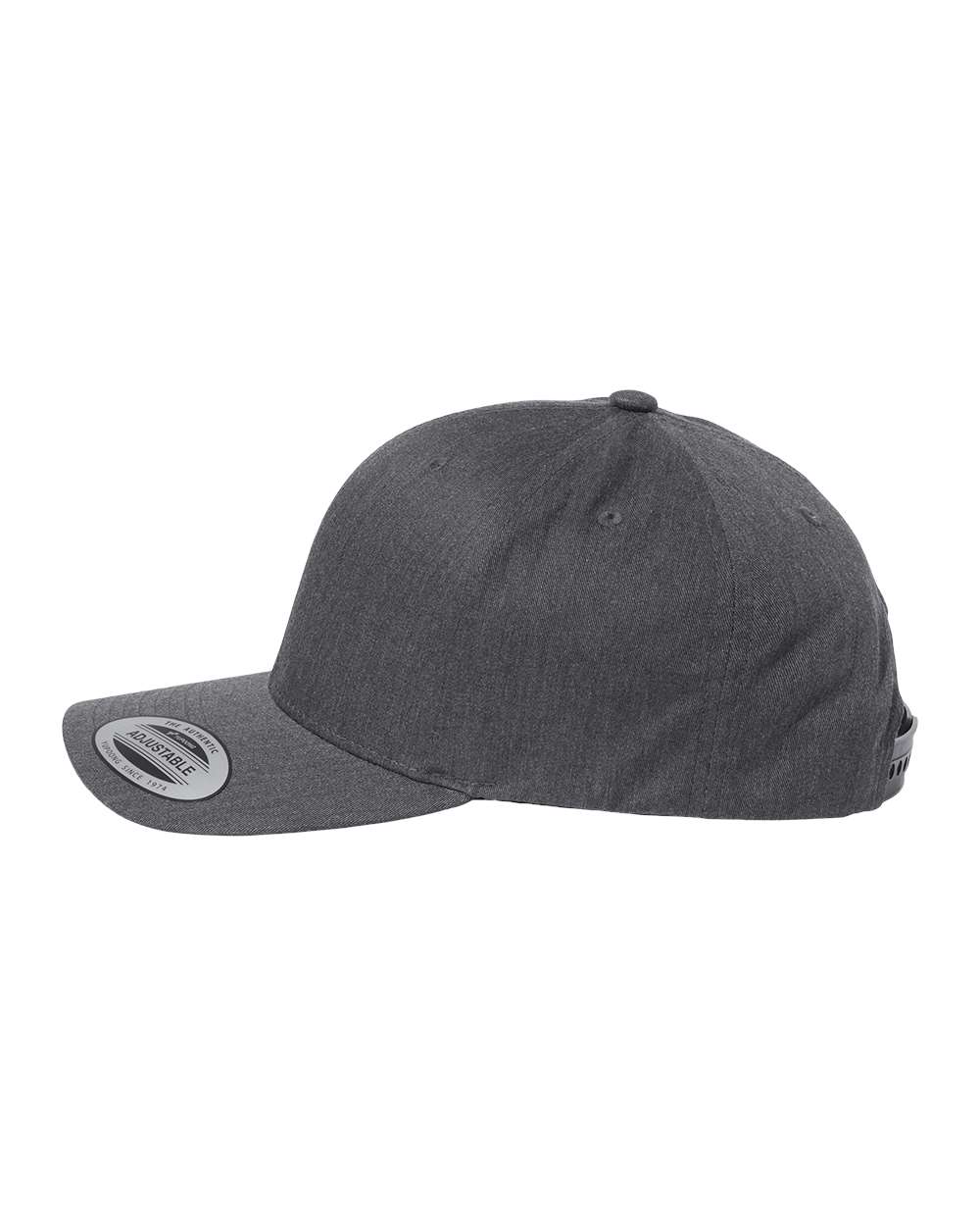 Left View of Dark Heather Grey CVC Snapback Cap - 6389