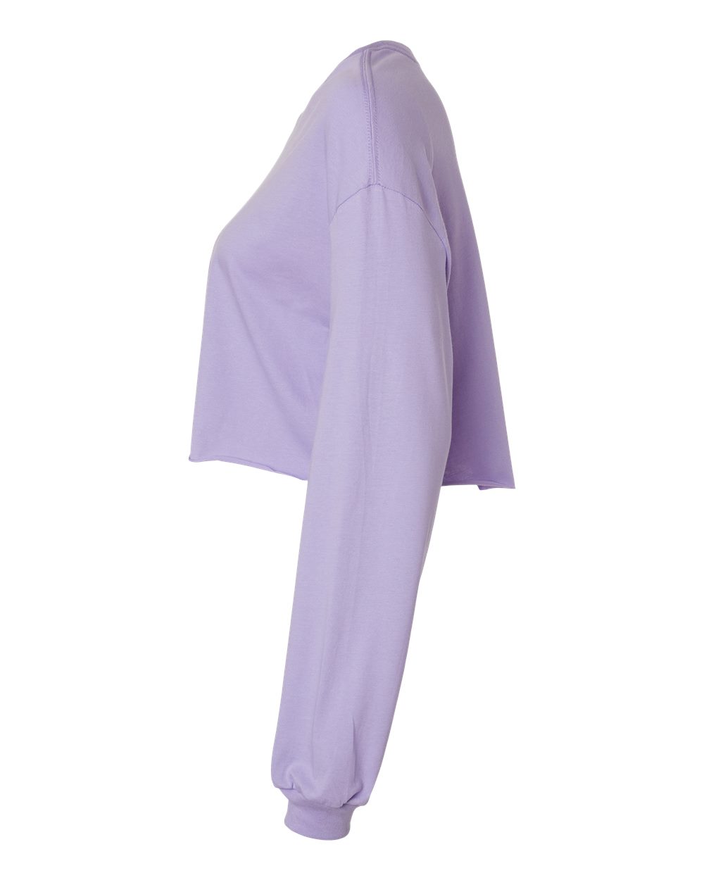 Left View of Dark Lavender FWD Fashion Women&#39;s Crop Long Sleeve Tee - 6501