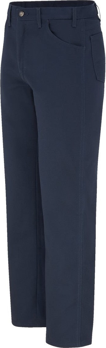 Left View of Dark Navy - 30I Rugged Twill Pants - C798