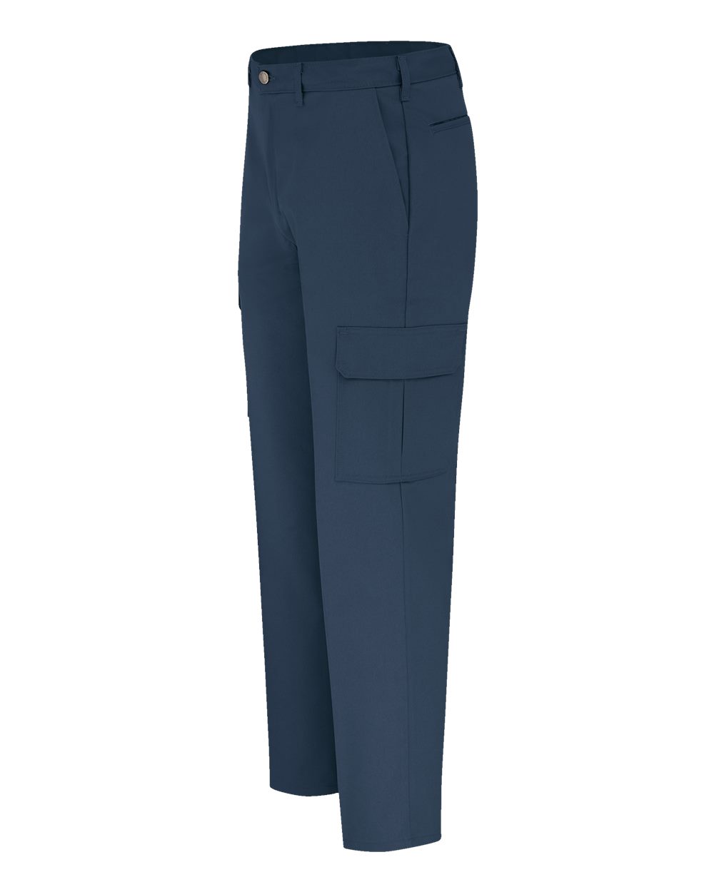 Left View of Dark Navy - 37 Unhemmed Industrial Cargo Pants - LP60
