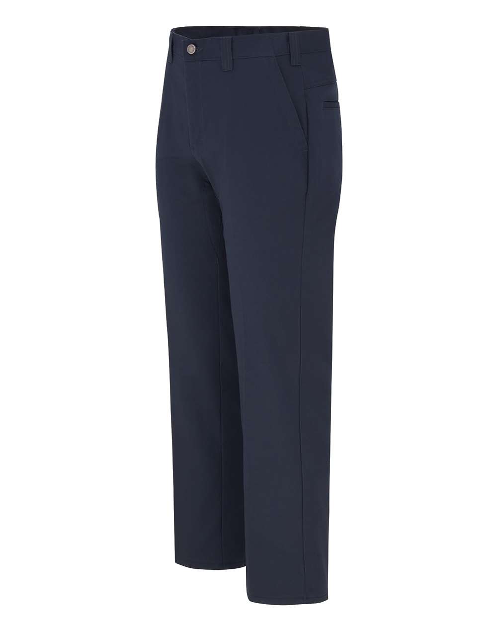 Left View of Dark Navy - 37 Unhemmed Temp IQ Cooling Shop Pants - LP68