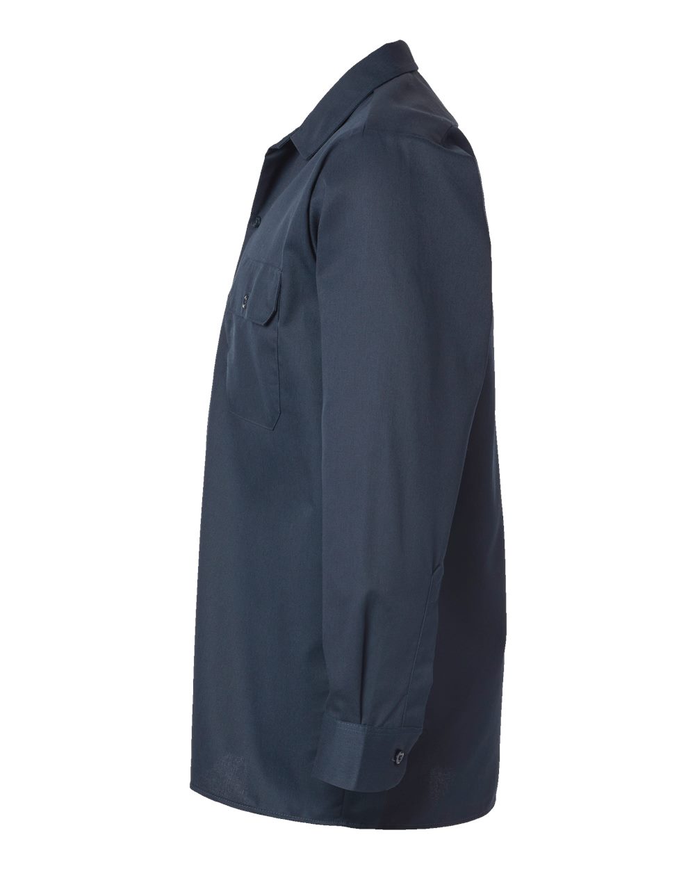 Left View of Dark Navy Long Sleeve Work Shirt - Tall Sizes - 5574T