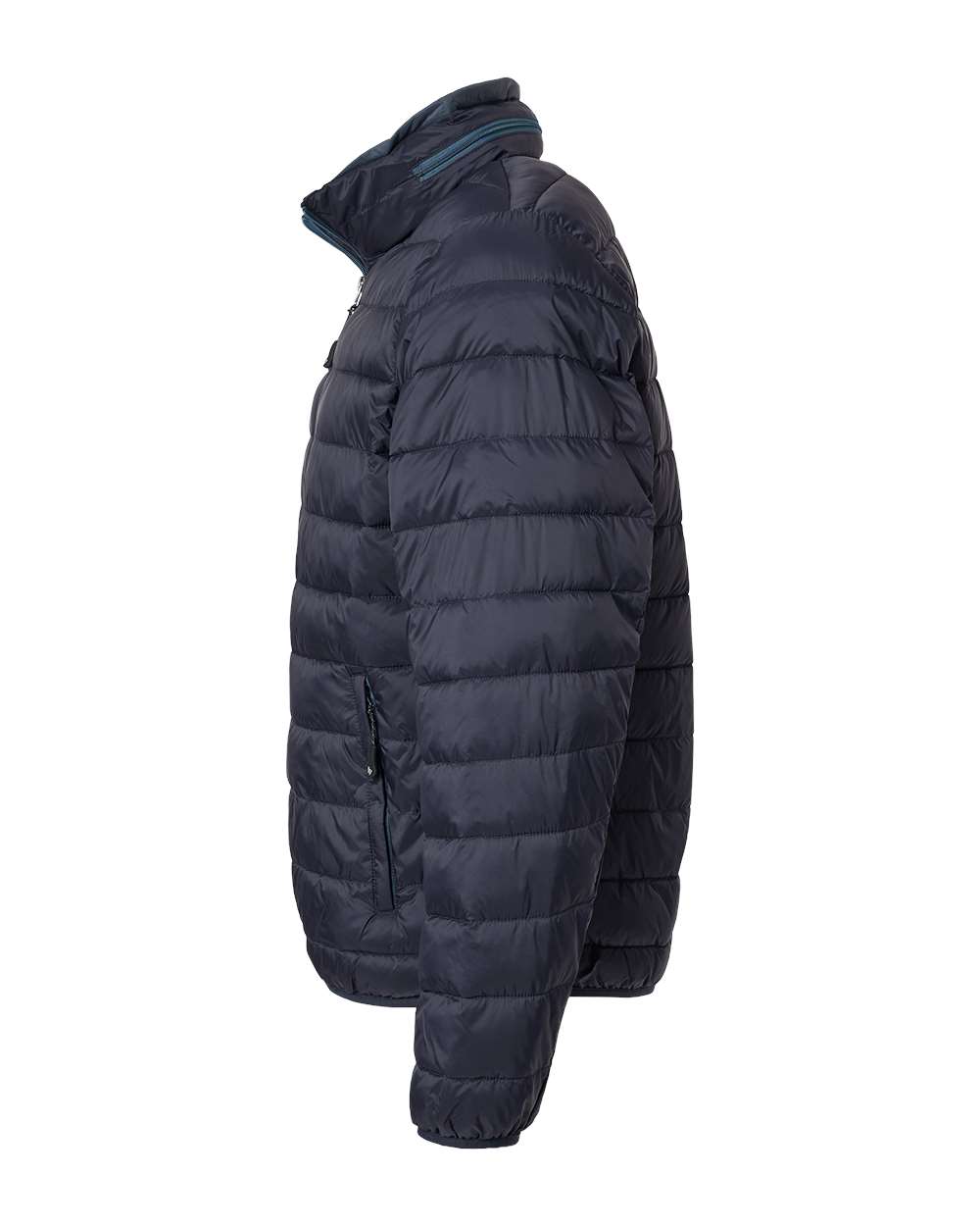 Left View of Dark Navy PillowPac Puffer Jacket - 211136