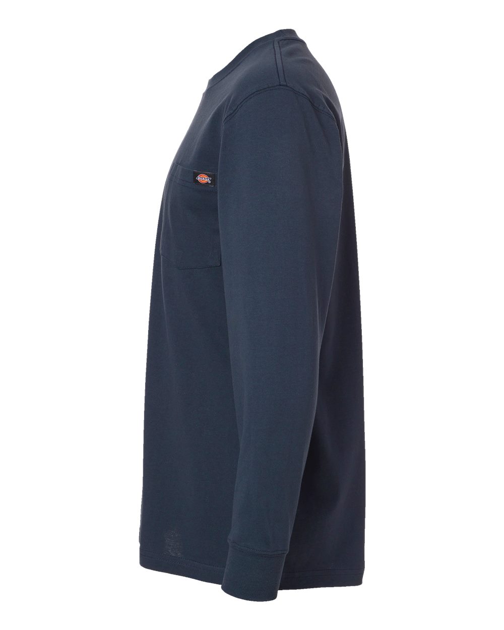 Left View of Dark Navy Traditional Heavyweight Long Sleeve T-Shirt - Tall Sizes - WL50T