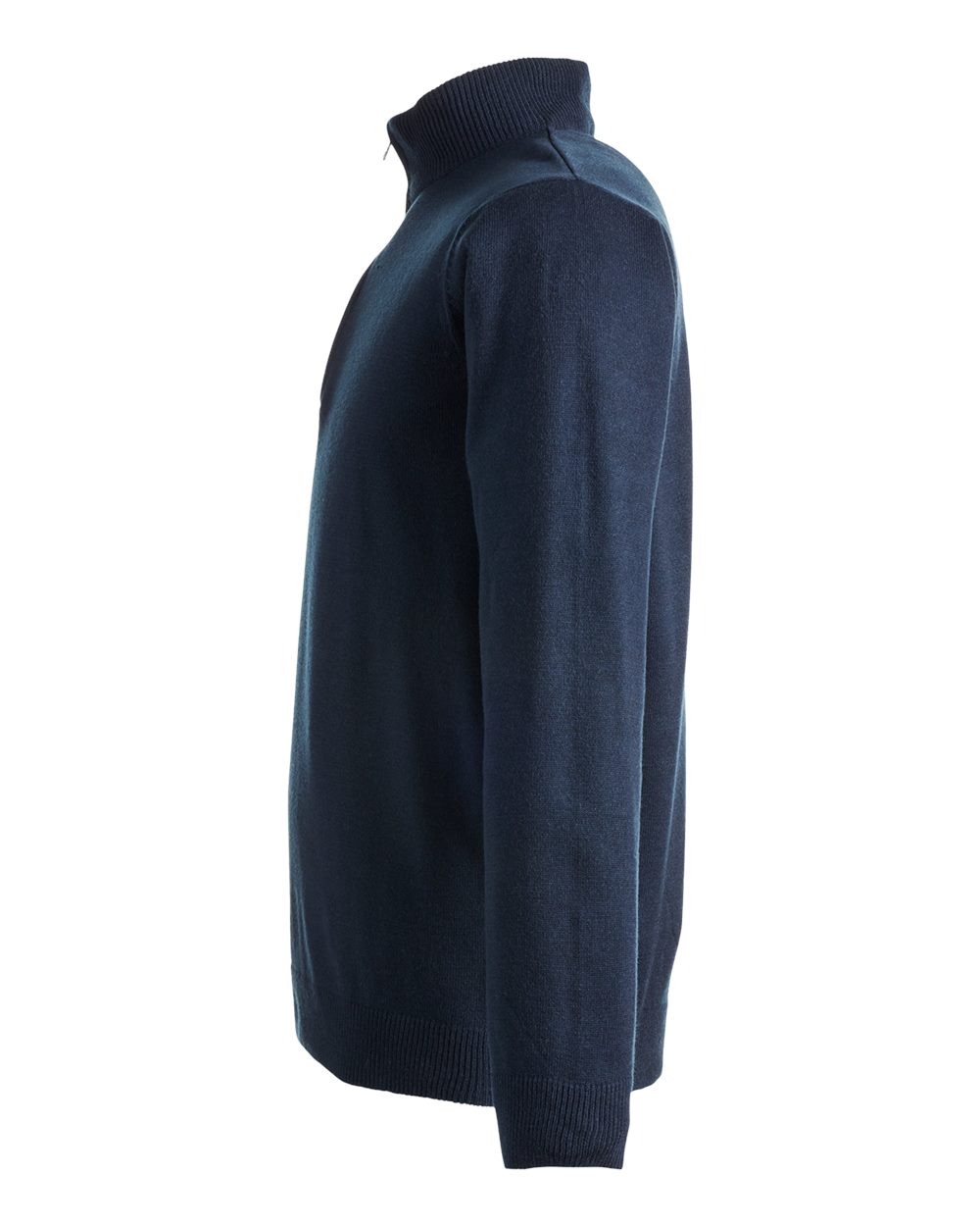 Left View of Dark Navy Unisex Pilbloc™ Quarter-Zip Pullover Sweater - M421