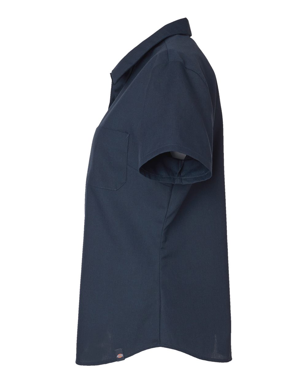Left View of Dark Navy Women's Industrial Short Sleeve Work Shirt - 5350