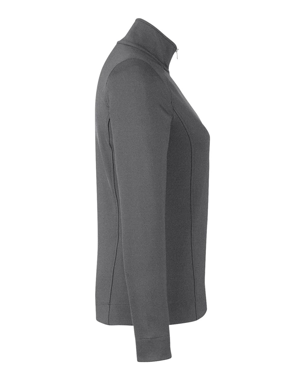 Left View of Dark Shadow Grey Heather Women&#39;s Wells Quarter-Zip Tech Pullover - F12250