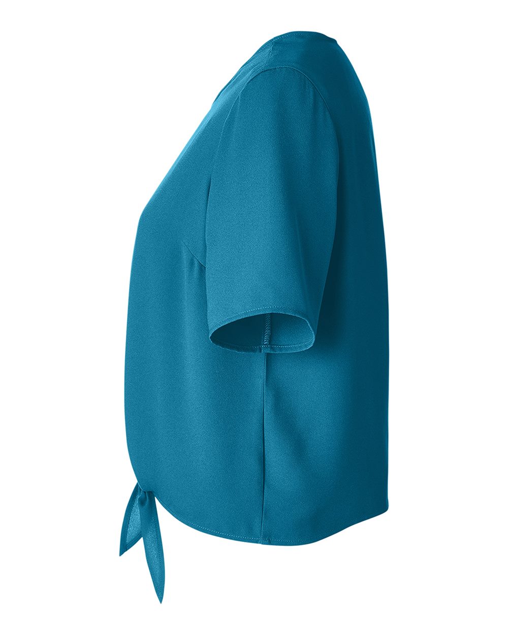 Left View of Dark Teal Women&#39;s Perfect Fit™ Tie Front Blouse - DP617W