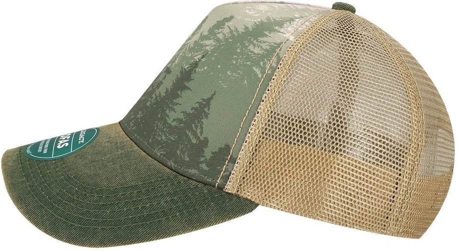 Left View of Deep Forest Old Favorite Five-Panel Trucker Cap - OFAFP