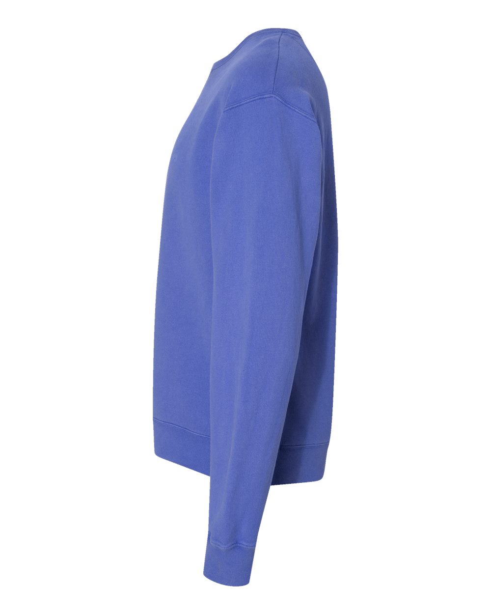 Left View of Deep Forte Blue Garment-Dyed Crewneck Sweatshirt - GDH400