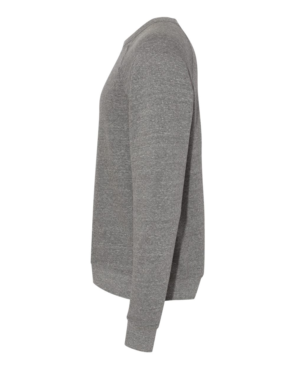 Left View of Deep Heather Sponge Fleece Raglan Crewneck Sweatshirt - 3901