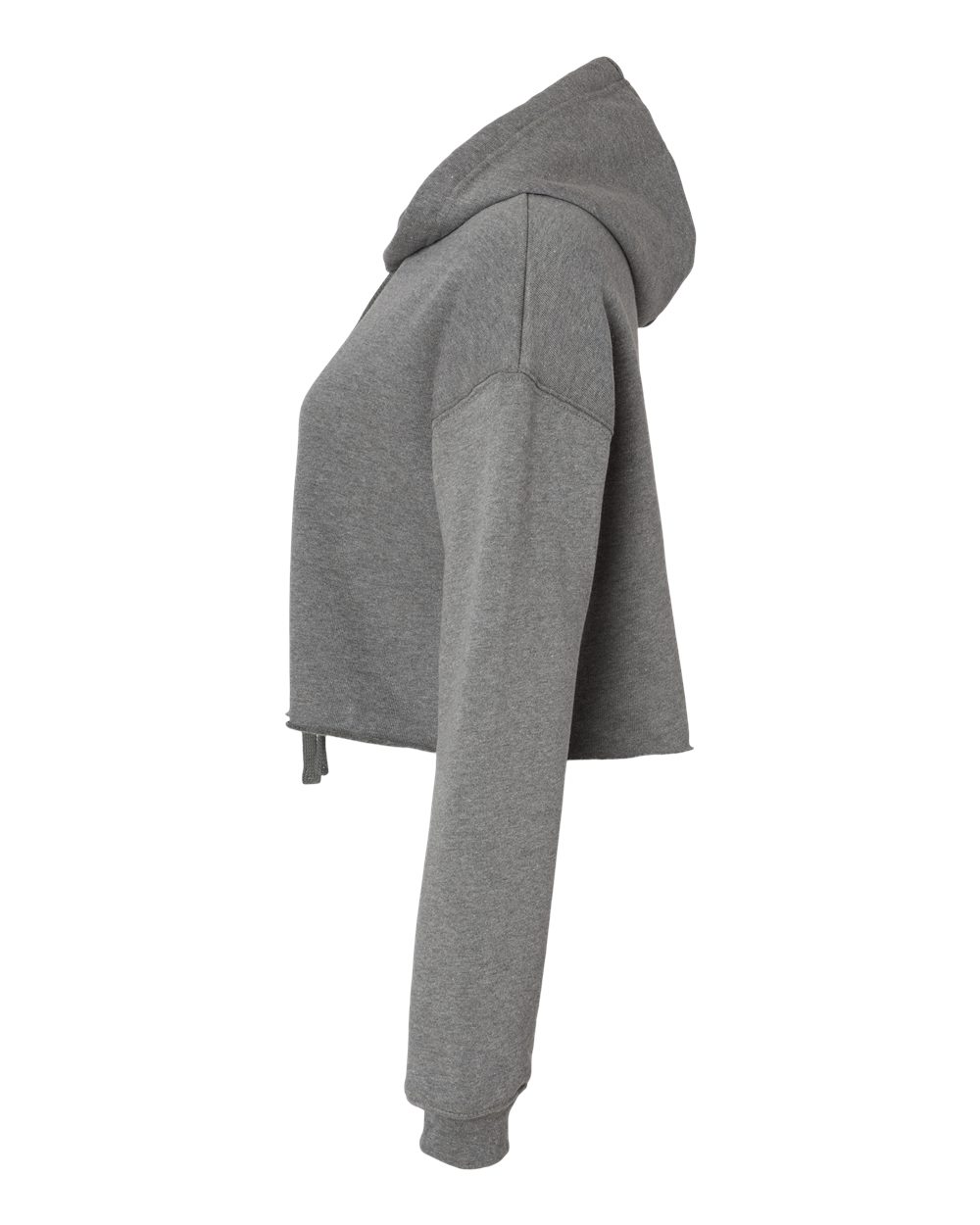 Left View of Deep Heather Women&#39;s Crop Fleece Hoodie - 7502